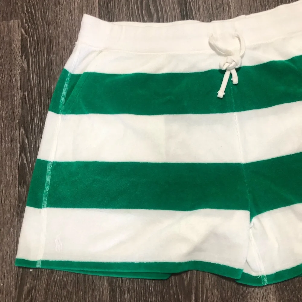 Polo Ralph Lauren Women’s Striped Terry Cloth Shorts Green White XXL - Picture 2 of 10
